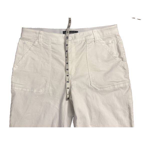 Democracy Jeans Womens Size 8 White Raw Hem Flared Ab Solution Technology - Picture 6 of 10